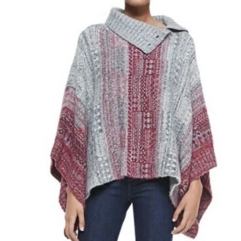 Free People Willow Poncho Sweater Cape